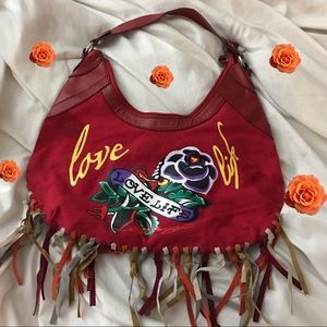 Red EdHardy Fringe purse !!❤️❤️❤️